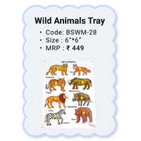 Wooden Peg Boards - WildAnimals Tray