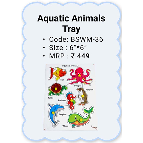 Wooden Peg Boards - Aquatic Animals Tray - Color: Multicolor