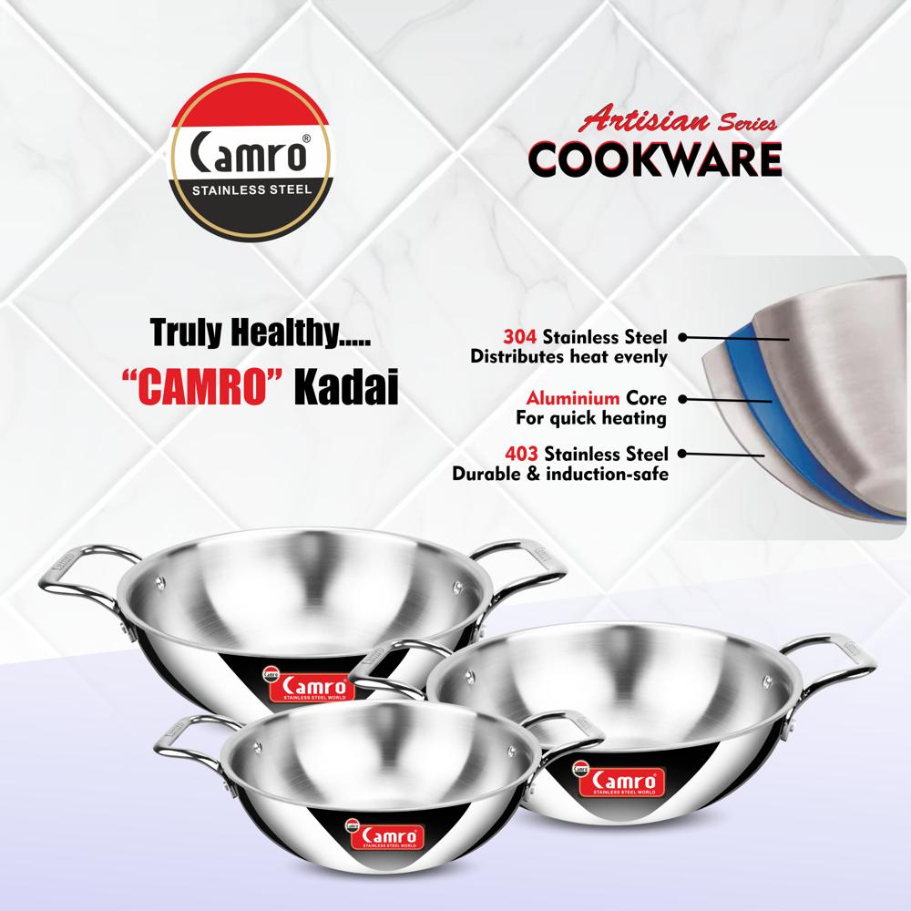 Triply Stainless Steel Kadai 18 cm