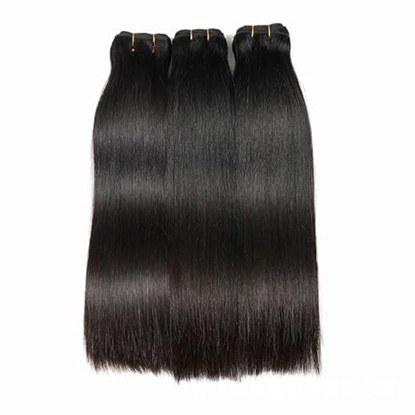 Bone Straight Extensions Double Drawn Indian Human Hair Luxury Weaves