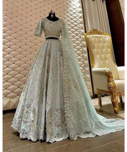 Designer Ivory Color Indian Bridesmaid Bridal Wedding Lehenga Choli With High Quality Embroidery Work for Women