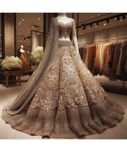 Designer Ivory Color Indian Bridesmaid Bridal Wedding Lehenga Choli With High Quality Embroidery Work for Women