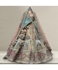 Designer Ivory Color Indian Bridesmaid Bridal Wedding Lehenga Choli With High Quality Embroidery Work for Women