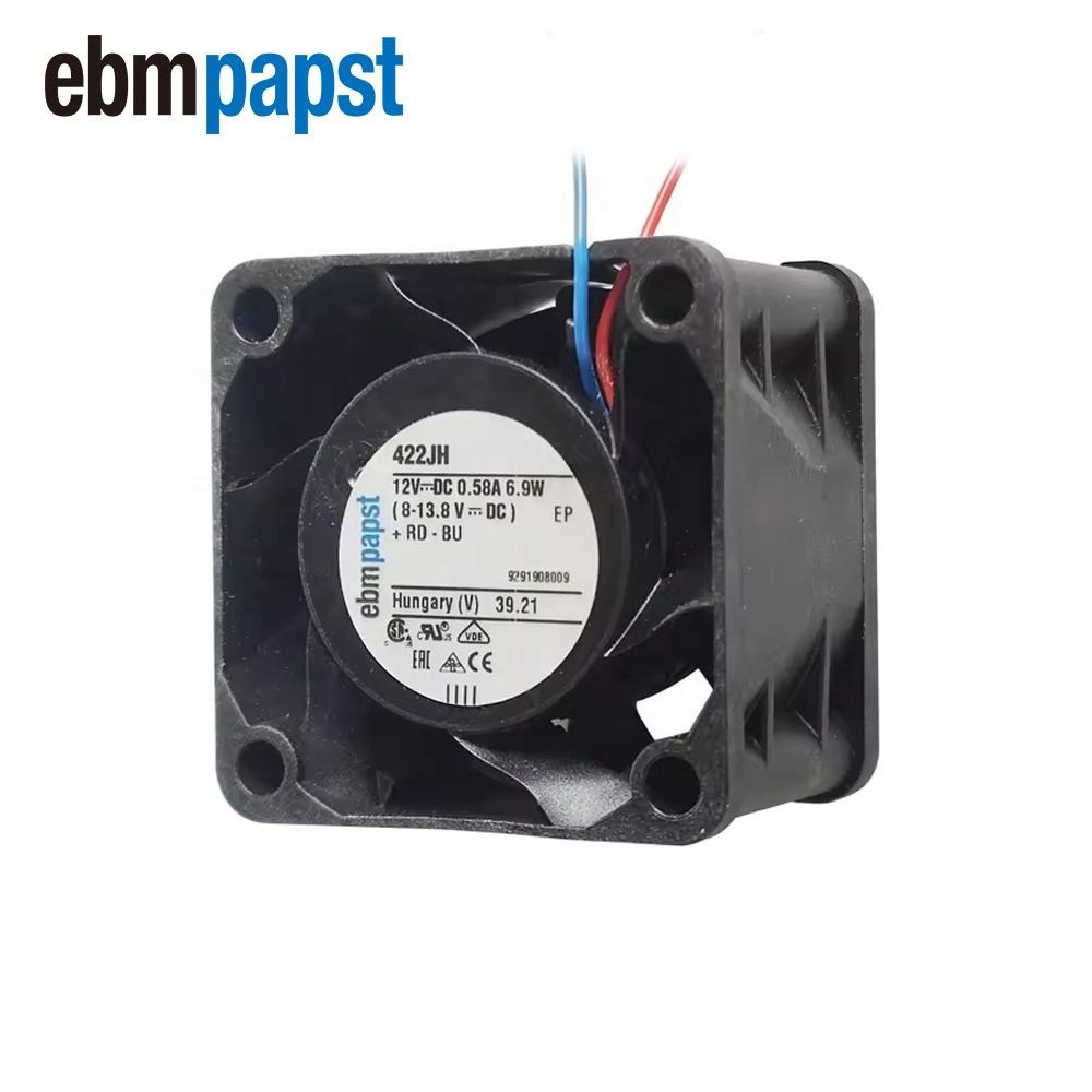 ebmpapst 422JH 12V DC 17250RPM 4028 40*40*28mm 4cm 6.9W 38m3/h 54dBA Ball Bearing Chassis Cabinet Axial Cooling Fan