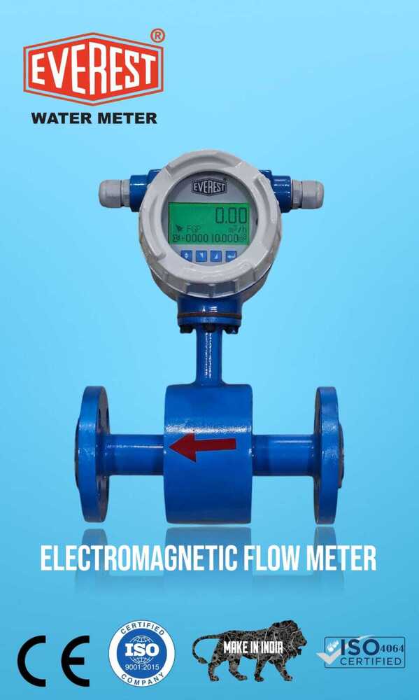 Electromagnetic Flow Meters - Metal, Various Sizes, Blue | 99.99% Accuracy, Digital Display, Bi-directional Measurement, Multiple Outputs