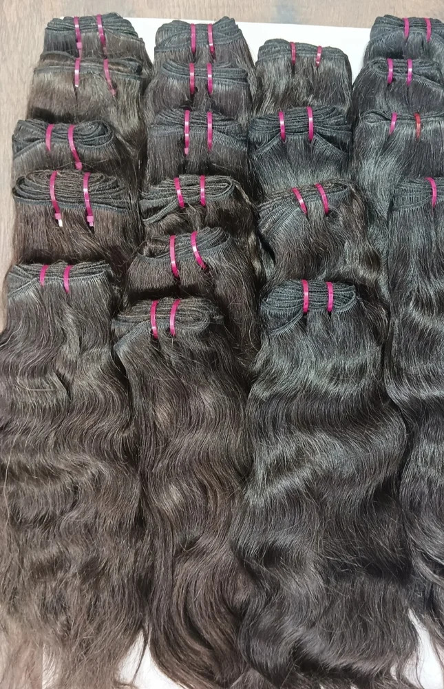 Black Raw Human Hair Extension, 22 inch