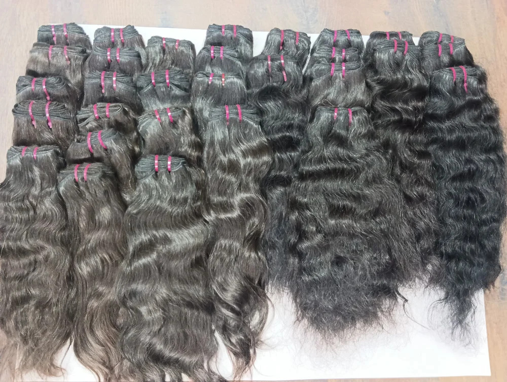 Black Raw Human Hair Extension, 22 inch