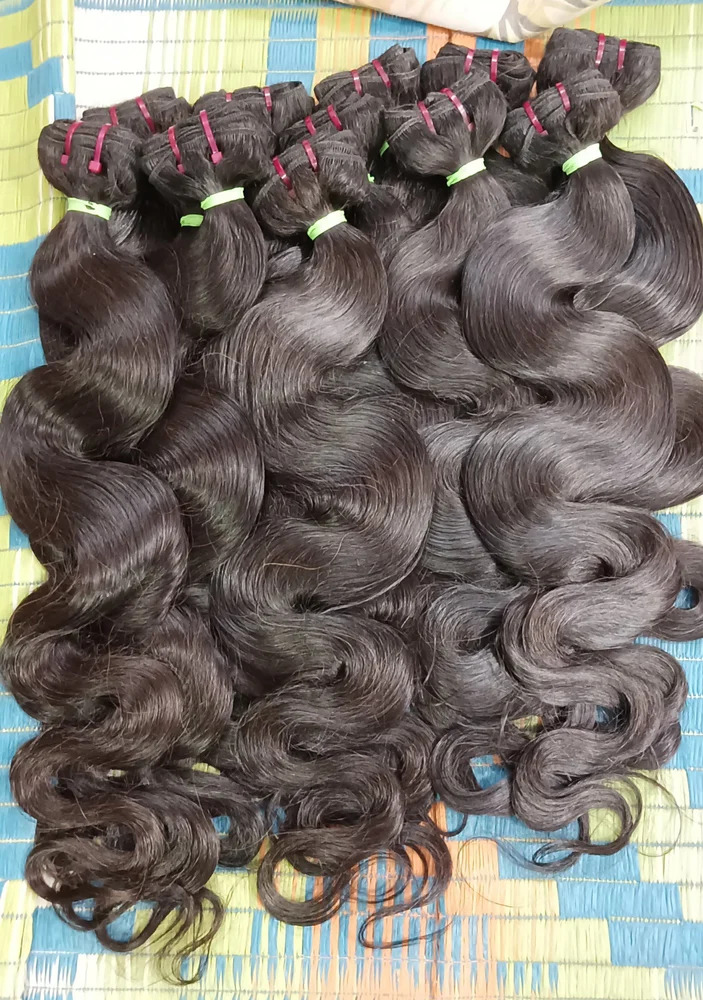 Black Raw Human Hair Extension, 22 inch