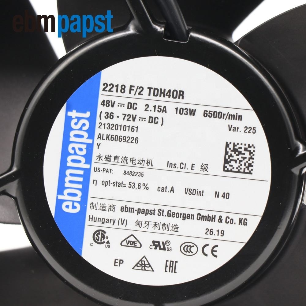ebmpapst 2218F/2TDH40R 48V DC 103W 2.15A 1220m3/h 6500RPM Inverter Cooling Fan
