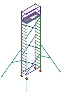 06.30Mtr Platform Aluminium Narrow Span (Single Width) Mobile Scaffolding Tower