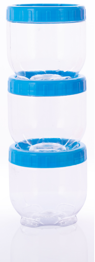 Interlock Container Plastic Storage Condiment Box For Kitchen (Set Of 6) - Color: Transparent