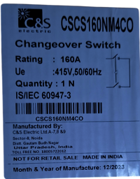 C&S CHANGE OVER SWITCH CSCS160NM4CO
