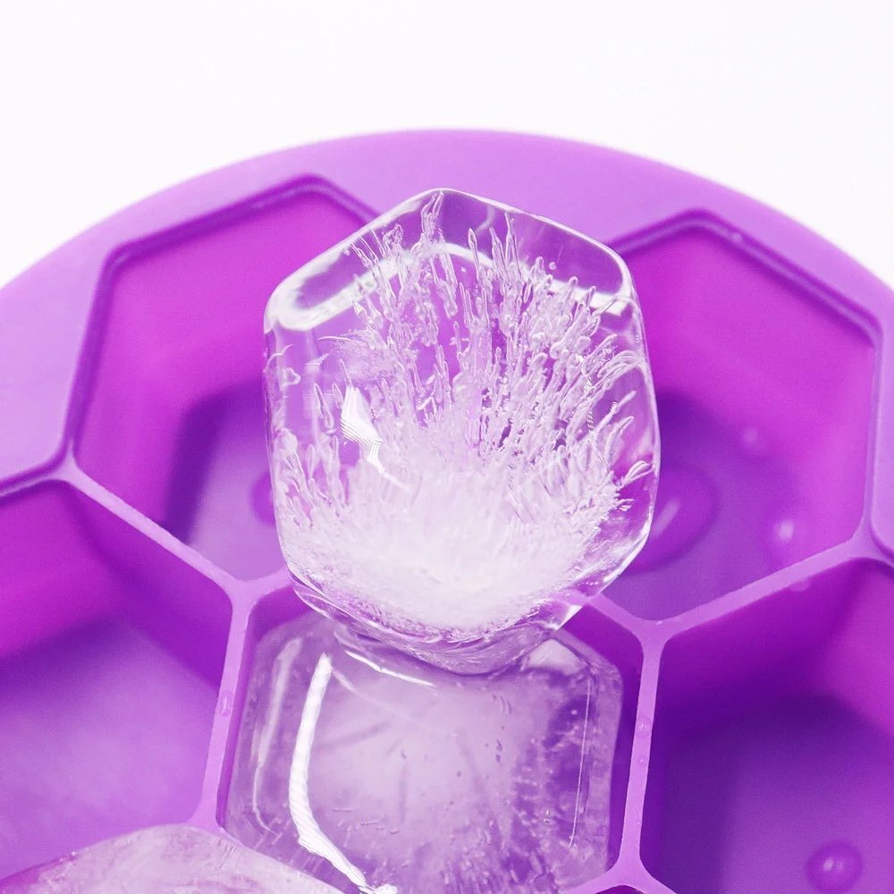 Silicone Hexagon Ice Cube Tray - Color: Purpule
