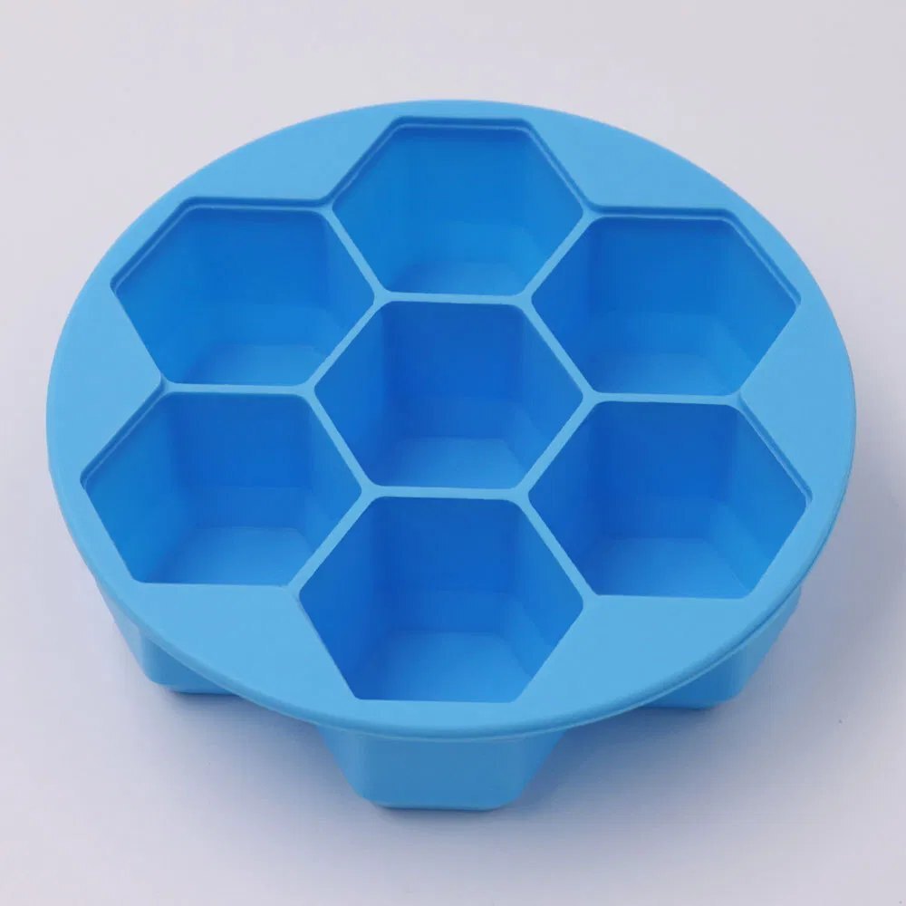 Silicone Hexagon Ice Cube Tray - Color: Purpule