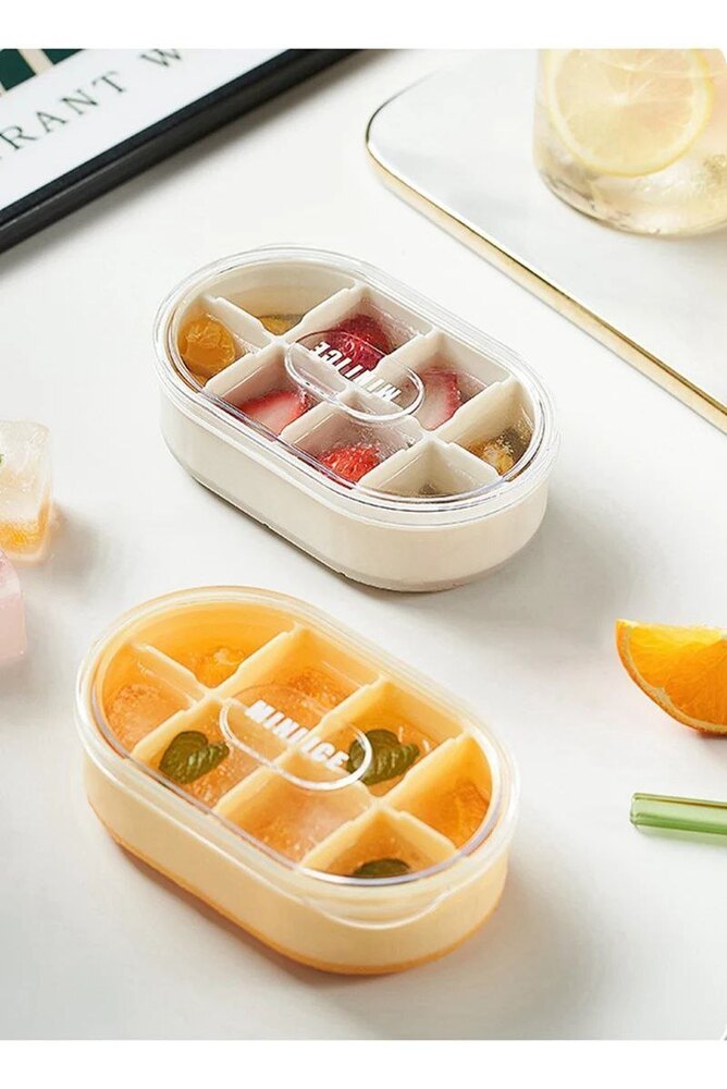 8 GRID MINI ICE CUBE TRAY WITH LID