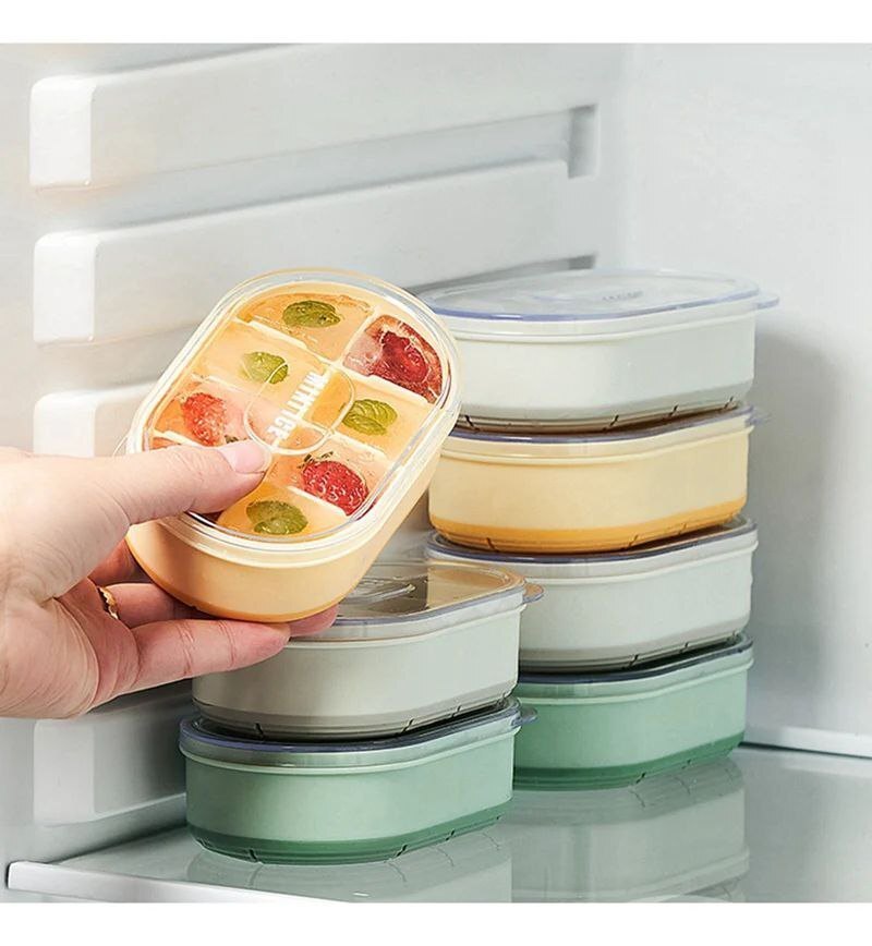 8 GRID MINI ICE CUBE TRAY WITH LID