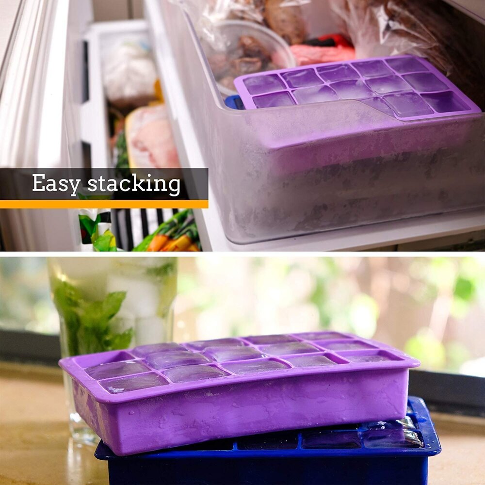 Silicone 15 Ice Cube Tray - Color: Green