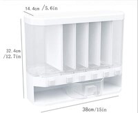Wall Mounted Cereal Dispenser 6 Grid Dry Food Rice Dispense