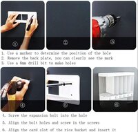 Wall Mounted Cereal Dispenser 6 Grid Dry Food Rice Dispense