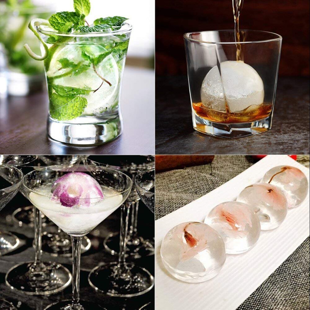 Silicone Ice Ball Maker 6 Ice Ball Mold - Silicone Material, Different Sizes Available | Manual Installation, Durable Design, Poly Packed
