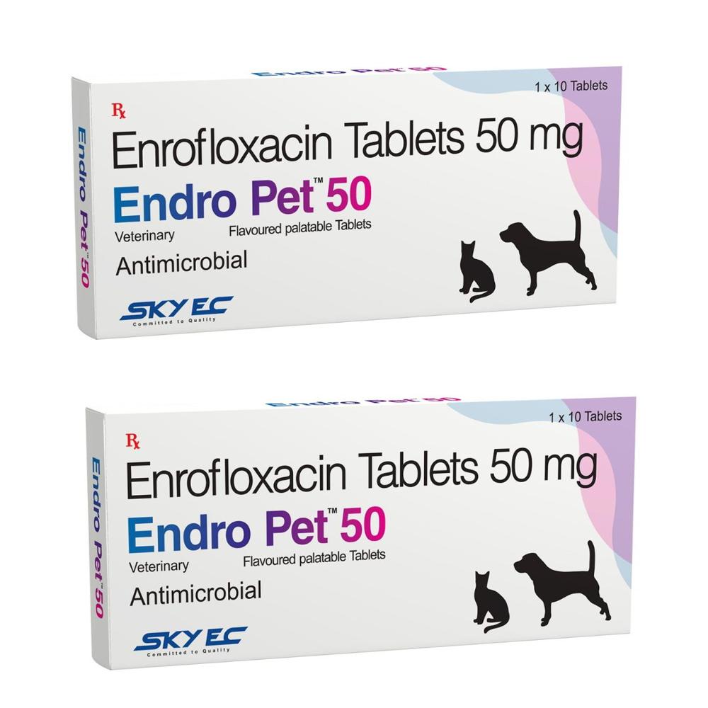 Endro Pet 50mg Enrofloxacin Tablet - Packaging Type: Box