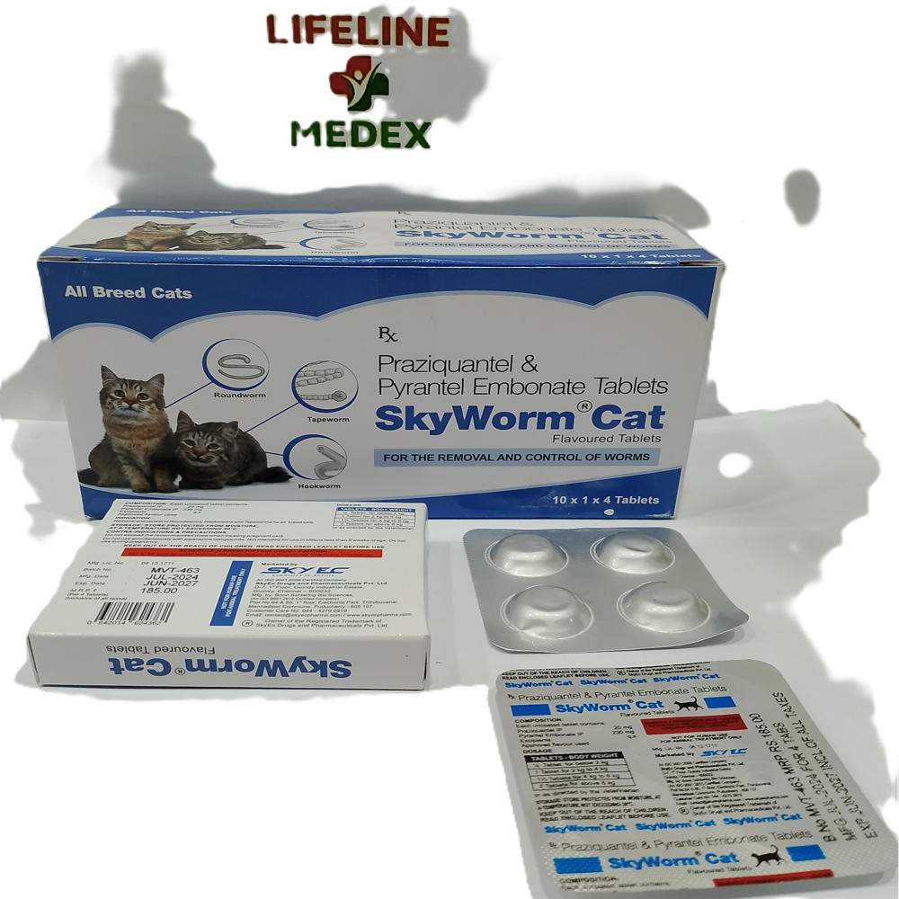 Skyworm Cat PRAZIQUANTEL + PYRANTEL EMBONATE Tablet