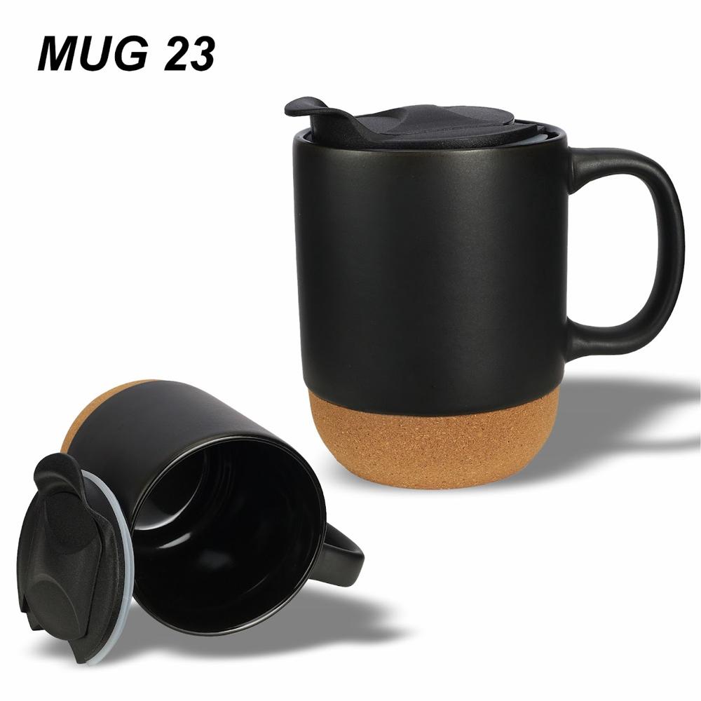CERAMIC MUG WITH LID & CORK BASE CAPACITY 250 ML
