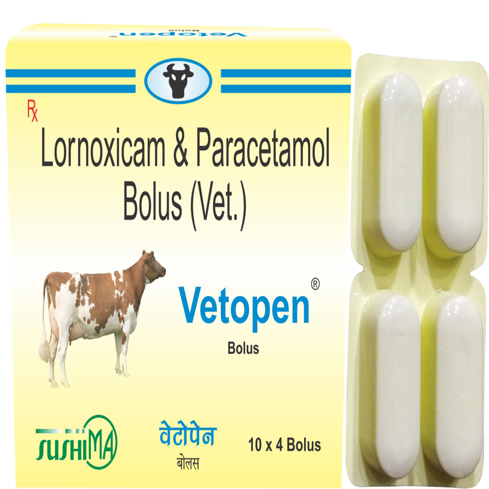 Vetopen Lornoxicam Paracetamol Bolus