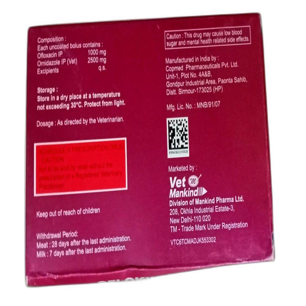 Oflokind-oz Ofloxacin And Ornidazole Bolus