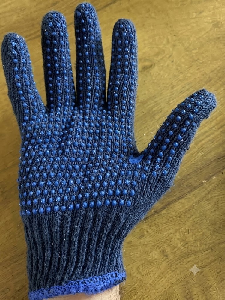 Dotted Hand Gloves - Cotton Seamless Full Fingered Design | Breathable, Washable, Full Knitted Palm with PVC Dots, Unisex, Various Colors