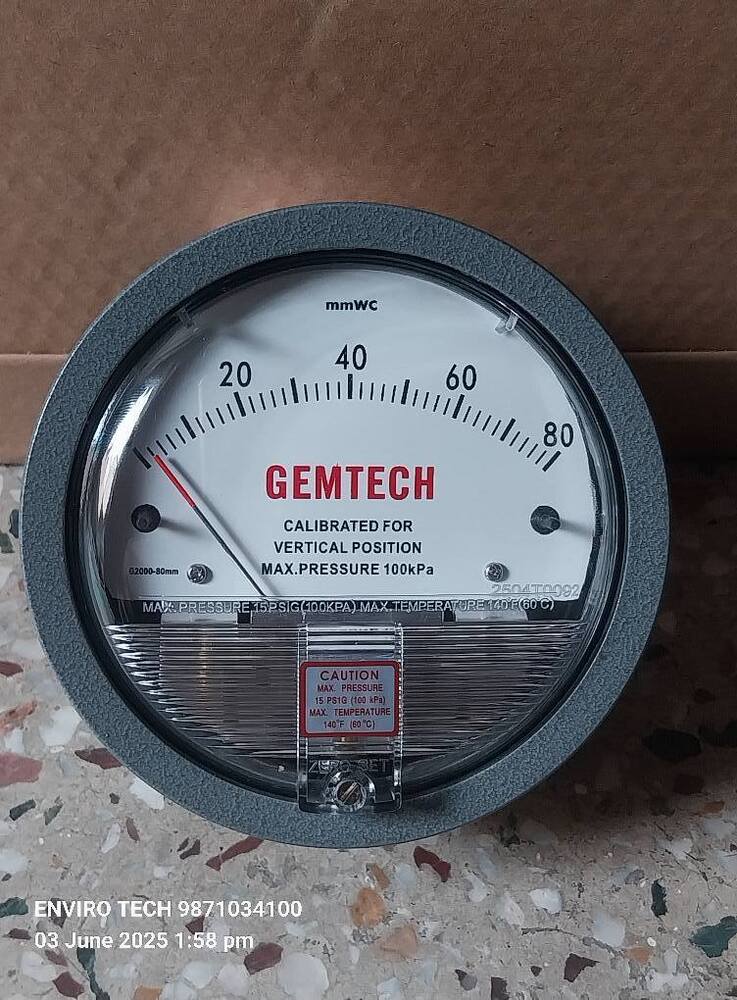 GEMTECH OMEGA DIFFERENTIAL PRESSURE GAUGE IN Rohad Industrial Area Bahadurgarh-124507  Haryana