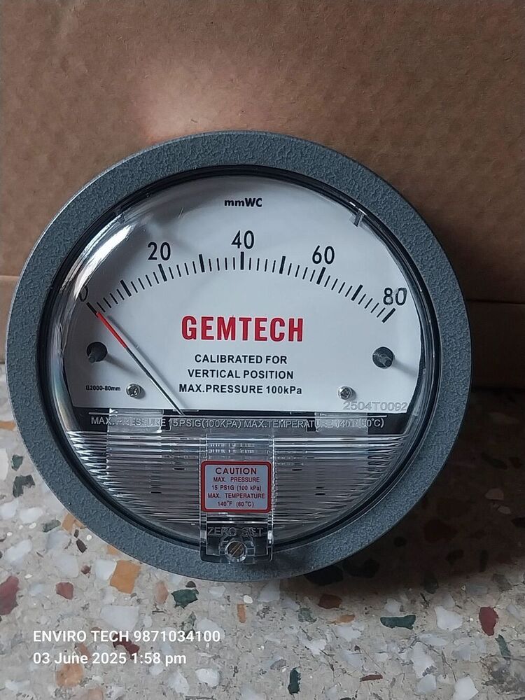 GEMTECH OMEGA DIFFERENTIAL PRESSURE GAUGE IN Rohad Industrial Area Bahadurgarh-124507  Haryana