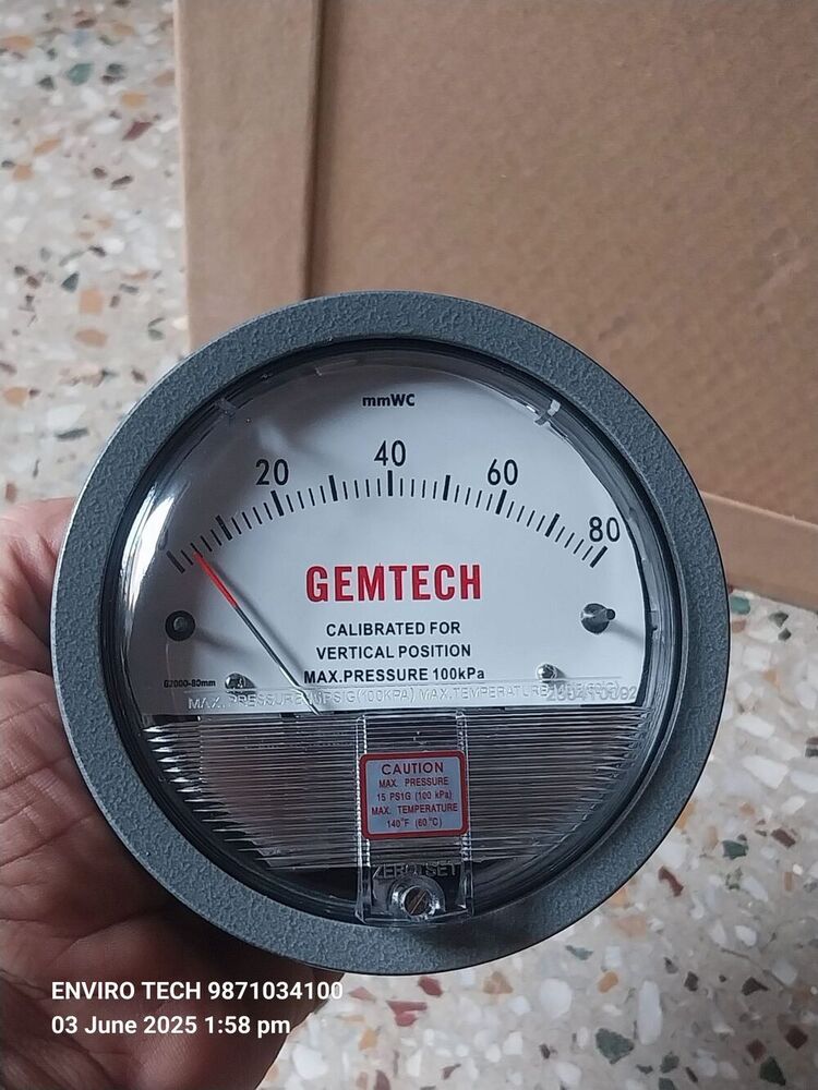 GEMTECH Differential Pressure Gauge Dealers Near PSRI Multispecialty Hospital
