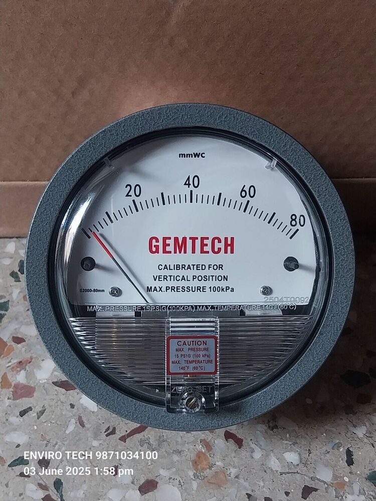 GEMTECH Differential Pressure Gauge Dealers Near PSRI Multispecialty Hospital