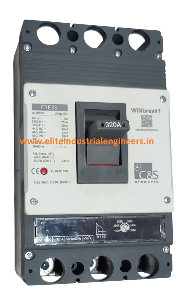 C&S MCCB CSE3S400MTU3P-320A एक उच्च गुणवत्ता वाला वोल्टेज नियंत्रण उपकरण है जो विद्युत् बिंदुओं की सुरक्षा सुनिश्चित करता है।