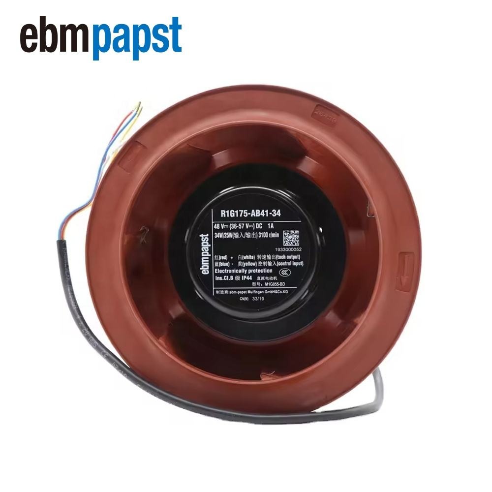 ebmpapst R1G175-AB41-34 48V DC 38W 0.85A 566m3/h 175mm 3100RPM HVAC Centrifugal Cooling Fan R1G175-AB63-02