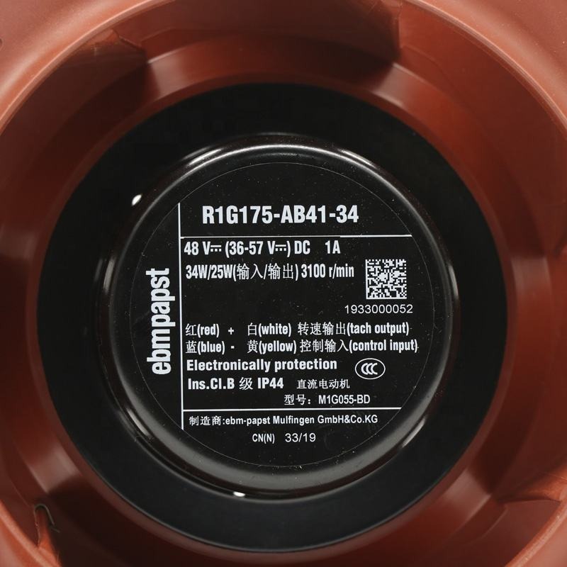 ebmpapst R1G175-AB41-34 48V DC 38W 0.85A 566m3/h 175mm 3100RPM HVAC Centrifugal Cooling Fan R1G175-AB63-02