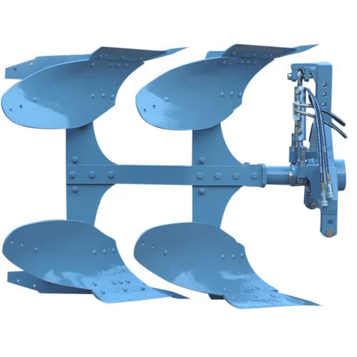 Hydraulic Reversible Plough - High-Quality Steel, Paint Coated Blue Finish | Durable, Rust Resistant, Tractor Compatible, Backed by Warranty
