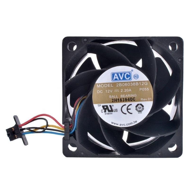 AVC 2B06038B12G 6038 60X60X38mm 6cm 12V DC 2.2A 26.4W 13500RPM 87.87CFM Ball Bearing Server Small Axial Cooling Fan