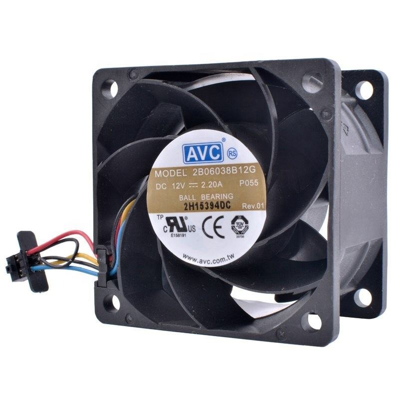 AVC 2B06038B12G 6038 60X60X38mm 6cm 12V DC 2.2A 26.4W 13500RPM 87.87CFM Ball Bearing Server Small Axial Cooling Fan