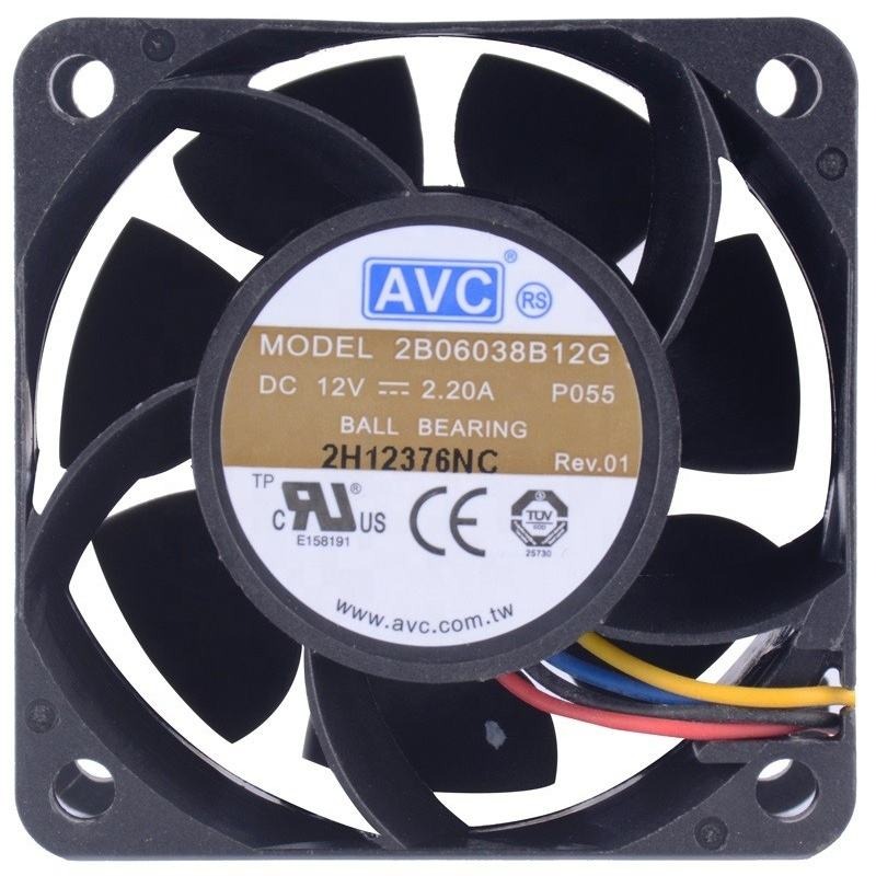 AVC 2B06038B12G 6038 60X60X38mm 6cm 12V DC 2.2A 26.4W 13500RPM 87.87CFM Ball Bearing Server Small Axial Cooling Fan