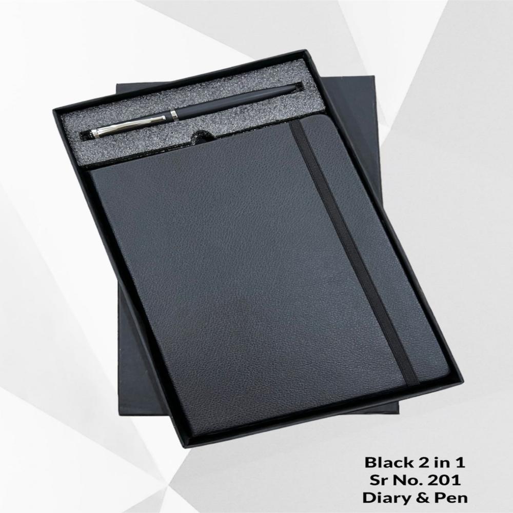 Grey 2 In 1 Sr 201 Diary Pen - Color: Black