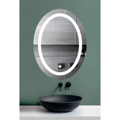 White Line Oval Led Mirror - Color: Clear