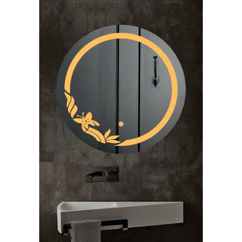 Antique Yellow Line Led Mirror - Color: Clear