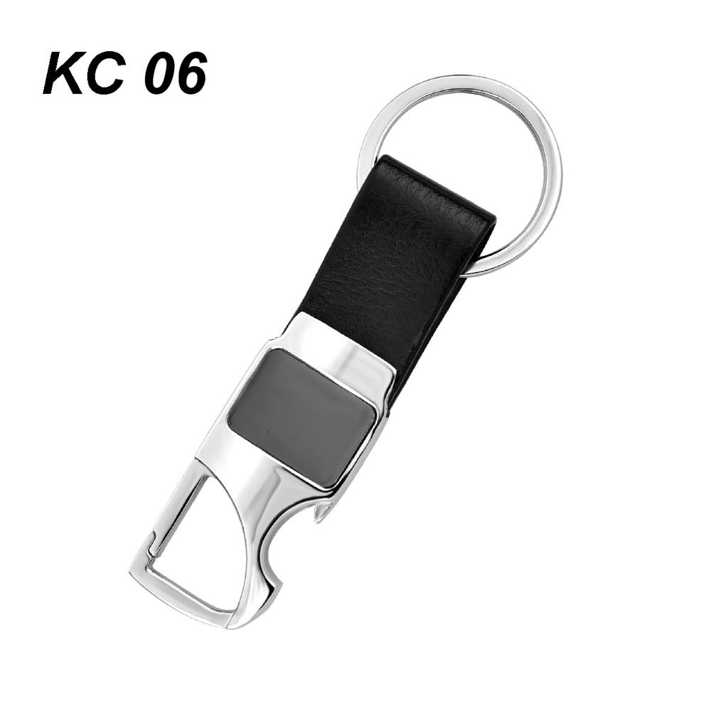 METAL & LEATHER KEYCHAIN