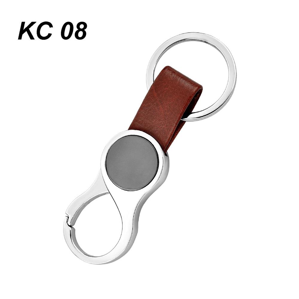 METAL & LEATHER KEYCHAIN