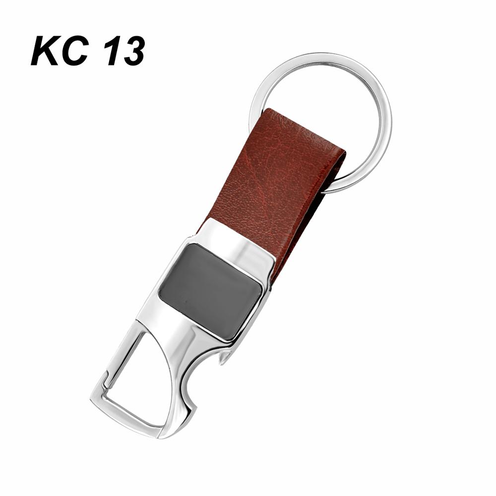 METAL & LEATHER KEYCHAIN