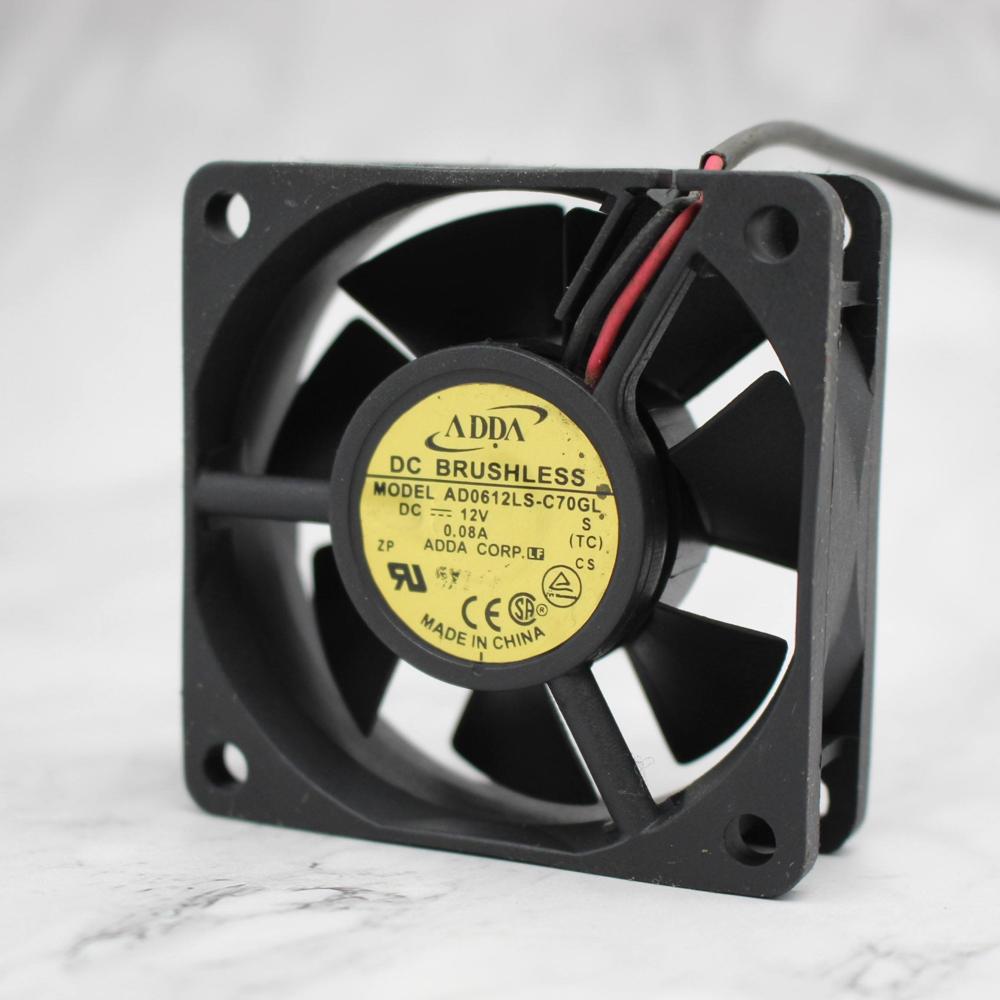 ADDA AD0612LS-C70GL 6020 60x60x20mm 6CM 12V DC 0.08A 3900RPM 13.3CFM Wire Leads Power Supply Chassis Axial Cooling Fan