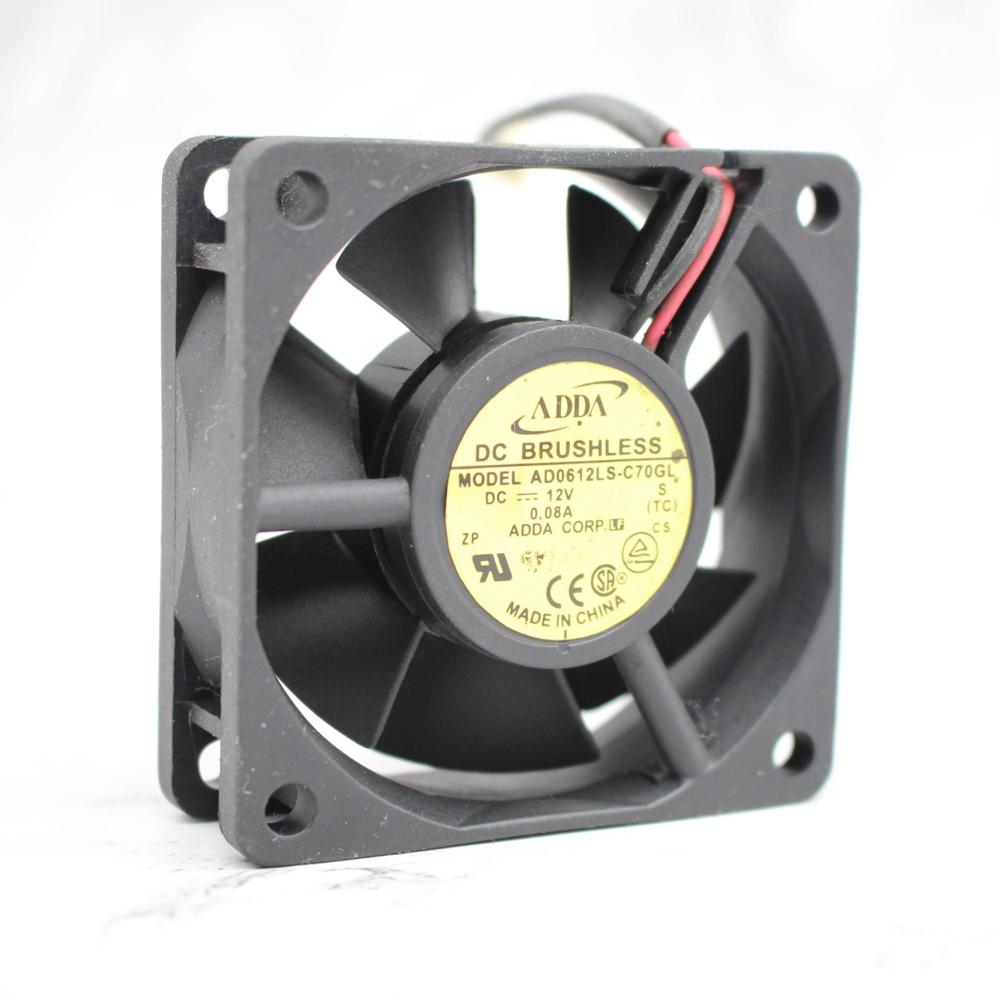 ADDA AD0612LS-C70GL 6020 60x60x20mm 6CM 12V DC 0.08A 3900RPM 13.3CFM Wire Leads Power Supply Chassis Axial Cooling Fan