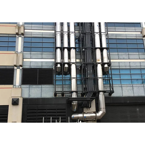 Ms Mild Steel Dg Set Structure Industrial Chimney 20 Ft To 150 Ft - Color: Sliver